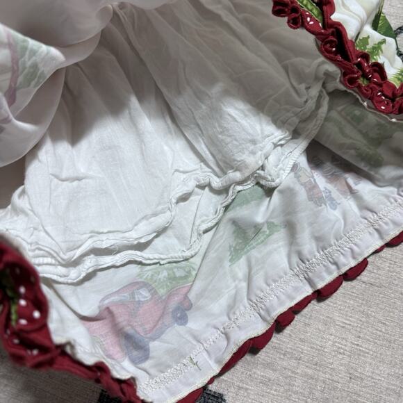 Baby Girl 18 Mo Christmas Scene Dress Cotton Plaid Sash Buttons Ruffle Snowman - Picture 7 of 8